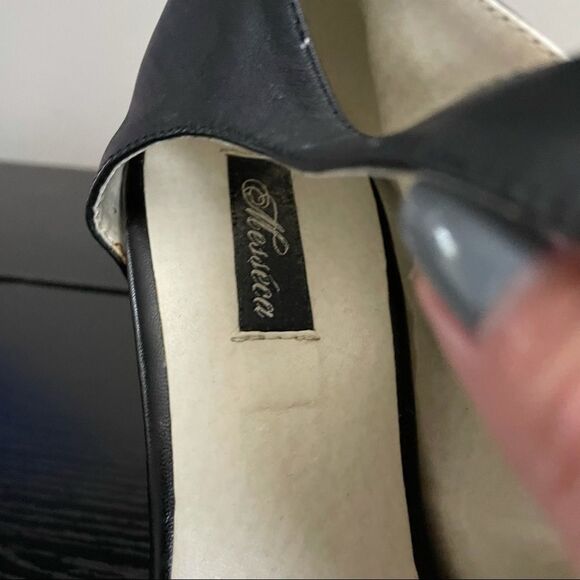 Messeca New York Cecilia Black Leather Platform Wedges. 9.5 - Picture 13 of 16